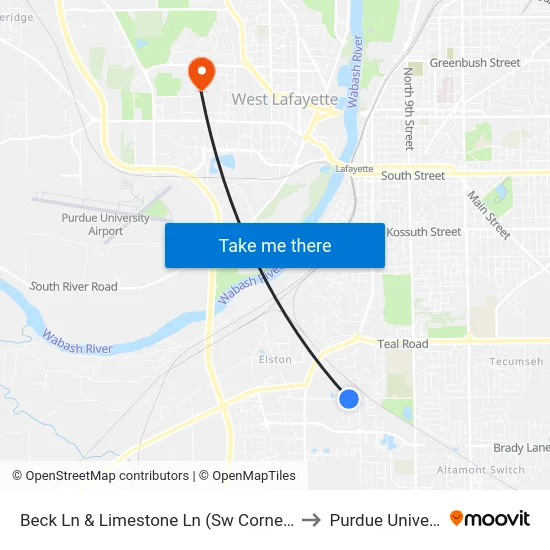 Beck Ln & Limestone Ln (Sw Corner): 5904 to Purdue University map