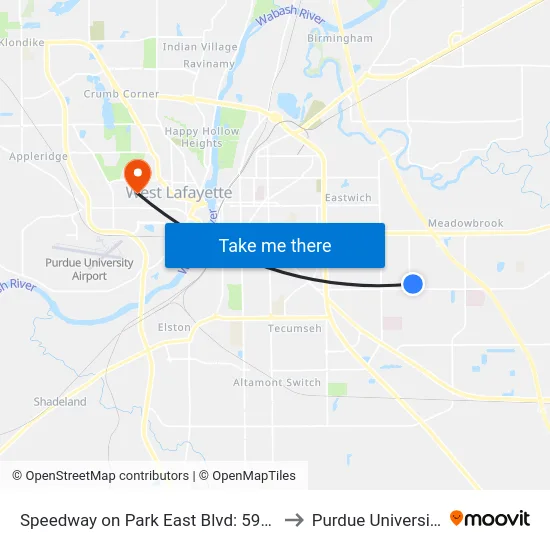 Speedway on Park East Blvd: 5905 to Purdue University map