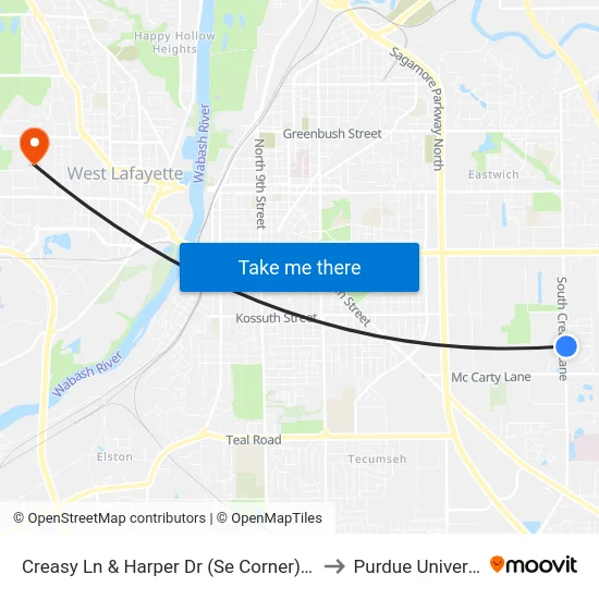 Creasy Ln & Harper Dr (Se Corner): 5942 to Purdue University map