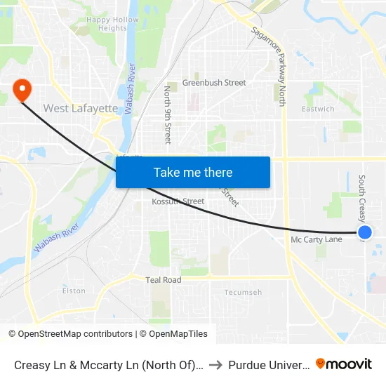 Creasy Ln & Mccarty Ln (North Of): 5944 to Purdue University map