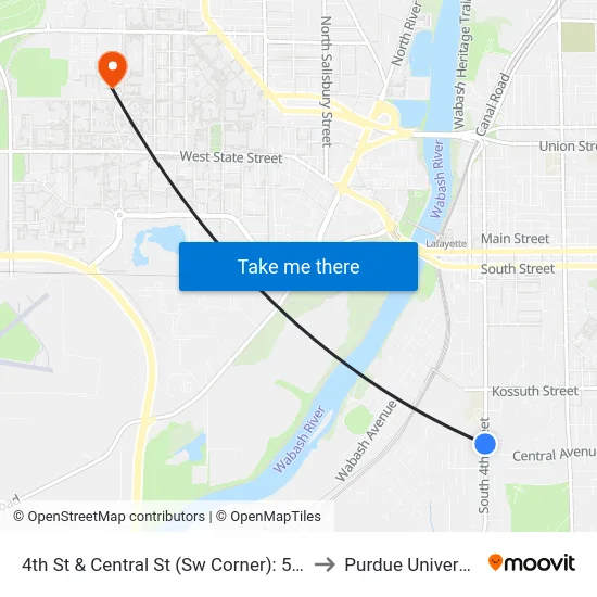 4th St & Central St (Sw Corner): 5954 to Purdue University map