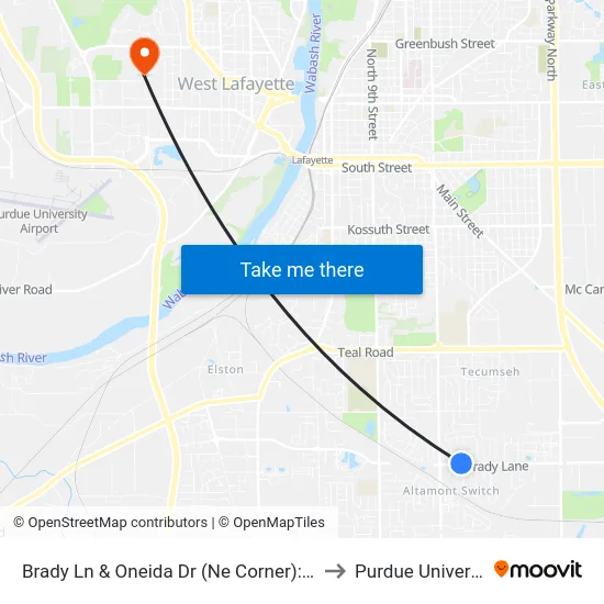 Brady Ln & Oneida Dr (Ne Corner): 5955 to Purdue University map