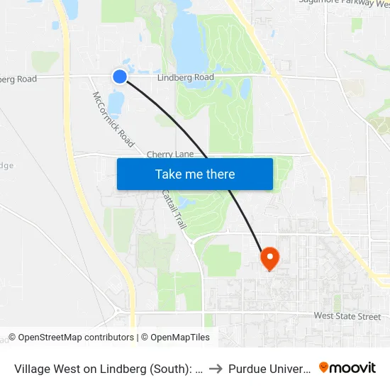 Village West on Lindberg (South): 5964 to Purdue University map