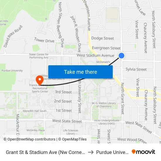 Grant St & Stadium Ave (Nw Corner): 5971 to Purdue University map
