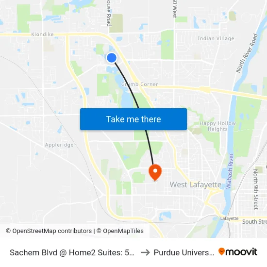 Sachem Blvd @ Home2 Suites: 5973 to Purdue University map