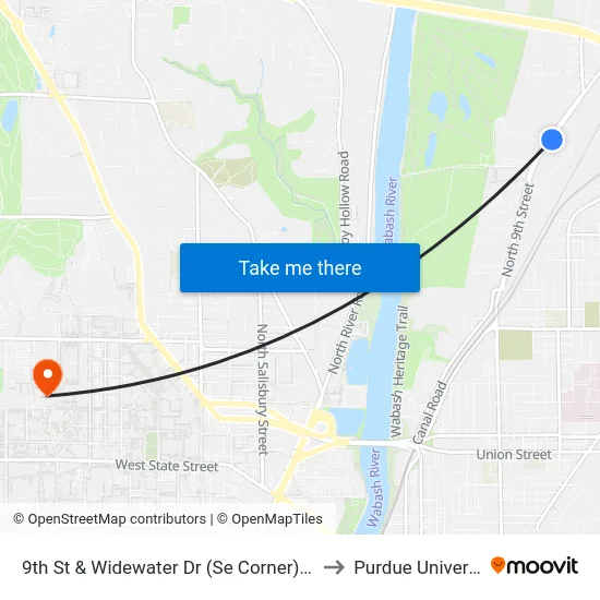 9th St & Widewater Dr (Se Corner): 5976 to Purdue University map