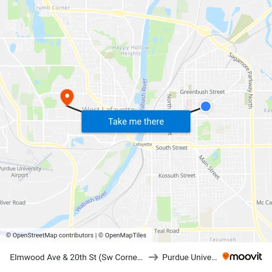 Elmwood Ave & 20th St (Sw Corner): 5978 to Purdue University map
