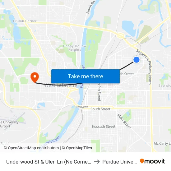 Underwood St & Ulen Ln (Ne Corner): 5979 to Purdue University map