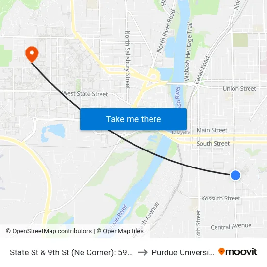 State St & 9th St (Ne Corner): 5994 to Purdue University map