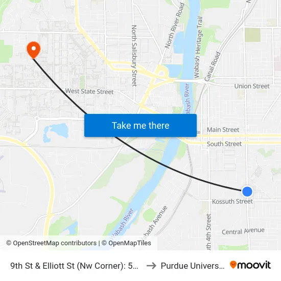 9th St & Elliott St (Nw Corner): 5995 to Purdue University map