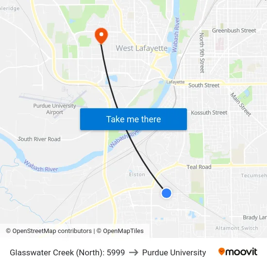 Glasswater Creek (North): 5999 to Purdue University map