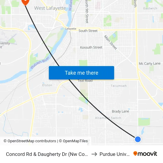 Concord Rd & Daugherty Dr (Nw Corner): 6013 to Purdue University map