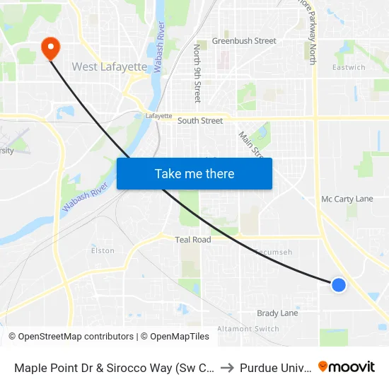 Maple Point Dr & Sirocco Way (Sw Corner): 6019 to Purdue University map