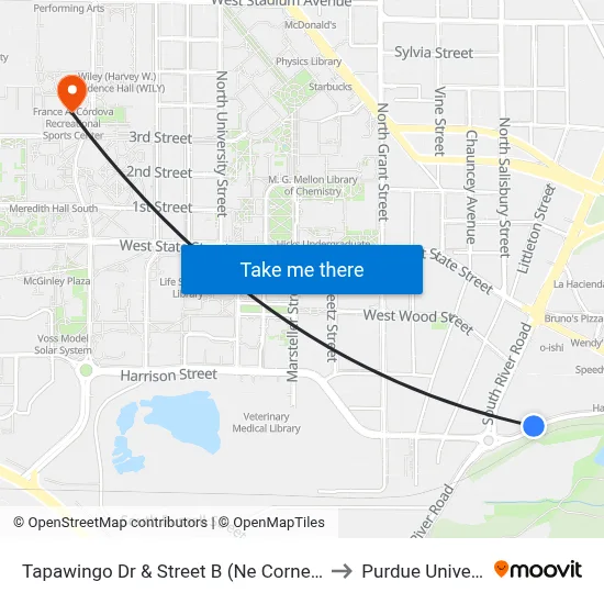 Tapawingo Dr & Street B (Ne Corner): 6024 to Purdue University map