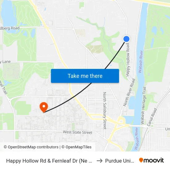 Happy Hollow Rd & Fernleaf Dr (Ne Corner): 6028 to Purdue University map