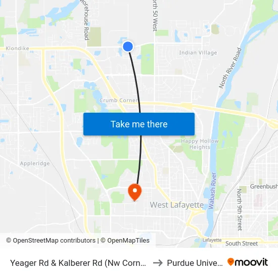 Yeager Rd & Kalberer Rd (Nw Corner): 6031 to Purdue University map