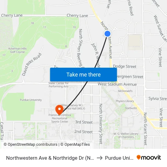 Northwestern Ave & Northridge Dr (Nw Corner): 6034 to Purdue University map