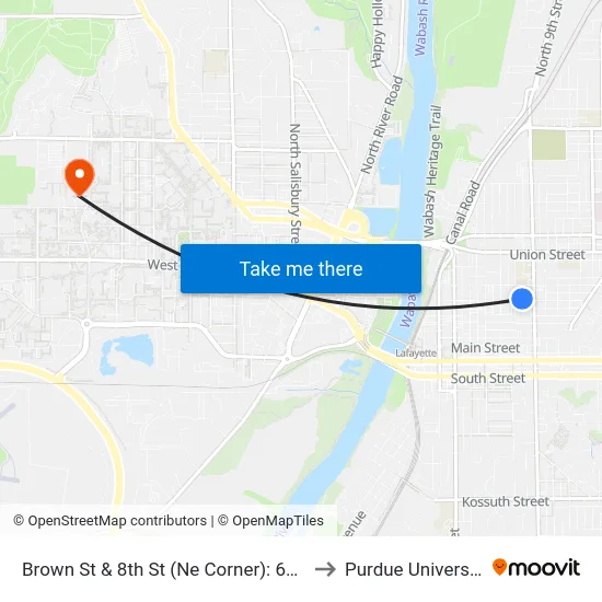 Brown St & 8th St (Ne Corner): 6041 to Purdue University map