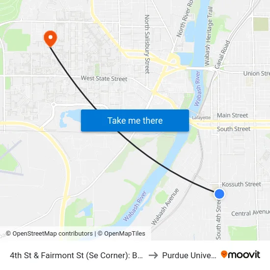 4th St & Fairmont St (Se Corner): Bus240se to Purdue University map