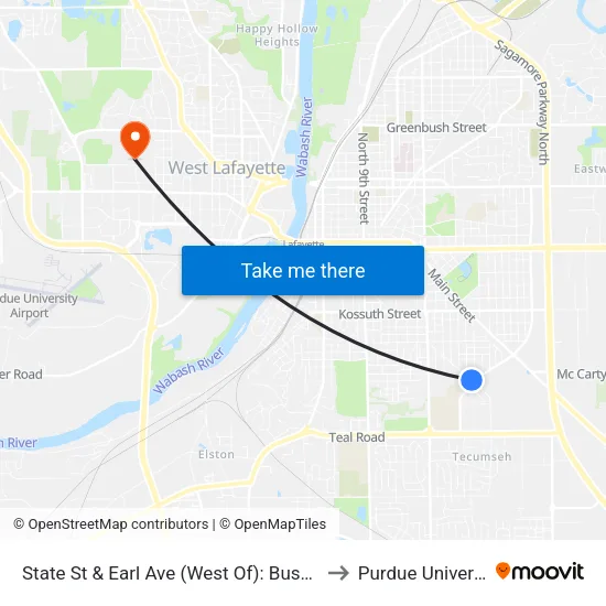 State St & Earl Ave (West Of): Bus378nw to Purdue University map