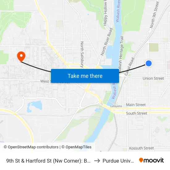 9th St & Hartford St (Nw Corner): Bus292nw to Purdue University map