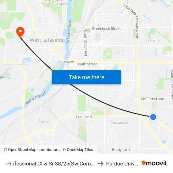 Professional Ct & Sr 38/25(Sw Corner): Bus948 to Purdue University map