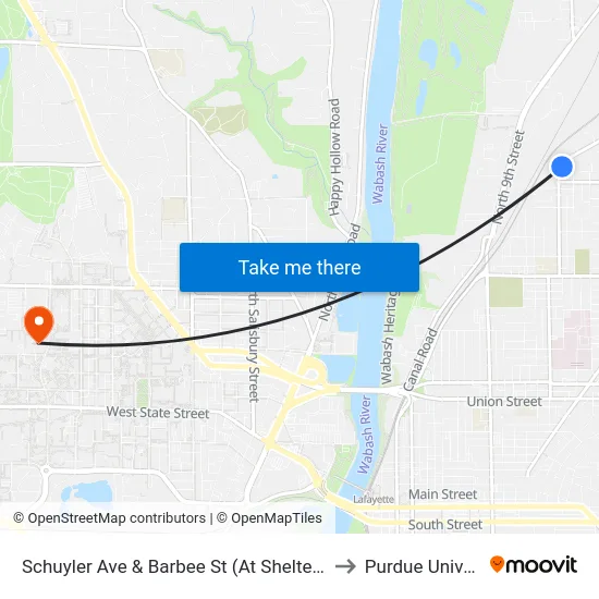 Schuyler Ave & Barbee St (At Shelter): Bus860 to Purdue University map