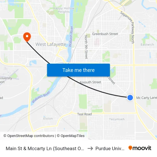 Main St & Mccarty Ln (Southeast Of): Bus506 to Purdue University map