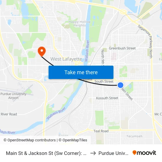 Main St & Jackson St (Sw Corner): Bus444sw to Purdue University map