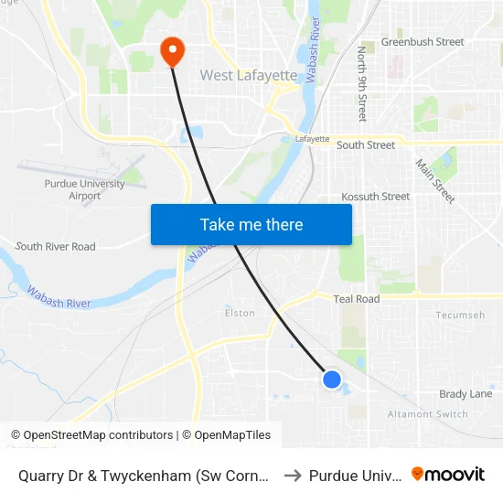 Quarry Dr & Twyckenham (Sw Corner): Bus704s to Purdue University map