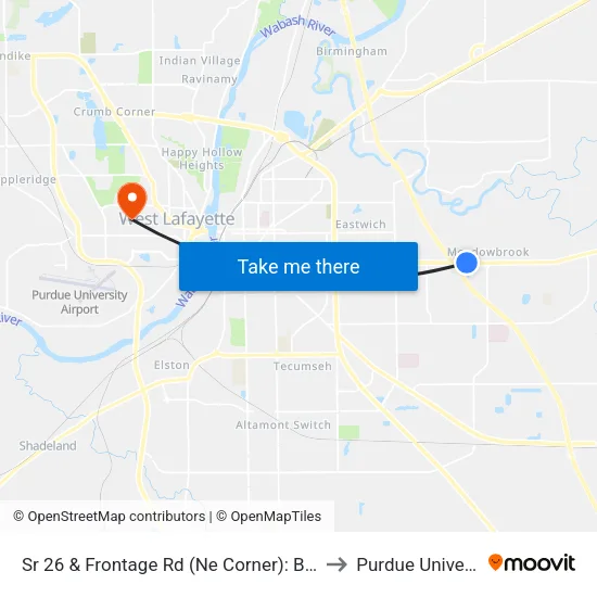 Sr 26 & Frontage Rd (Ne Corner): Bus277n to Purdue University map