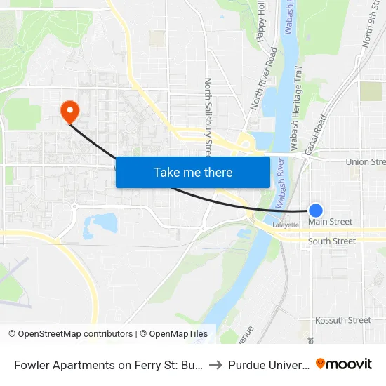 Fowler Apartments on Ferry St: Bus549s to Purdue University map