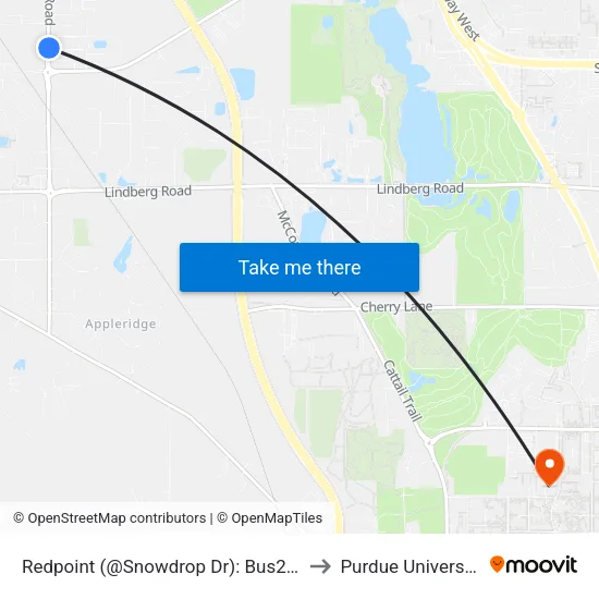 Redpoint (@Snowdrop Dr): Bus268 to Purdue University map