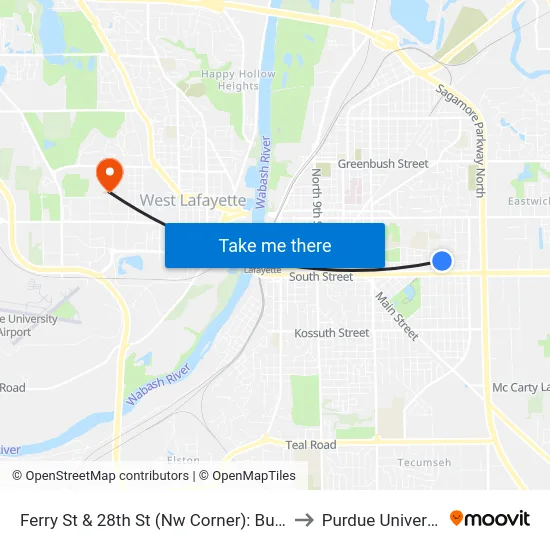 Ferry St & 28th St (Nw Corner): Bus116 to Purdue University map
