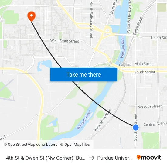 4th St & Owen St (Nw Corner): Bus399 to Purdue University map