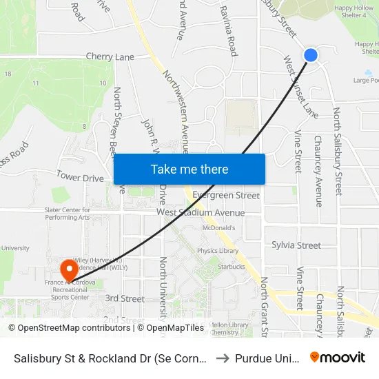 Salisbury St & Rockland Dr (Se Corner): Bus637se to Purdue University map