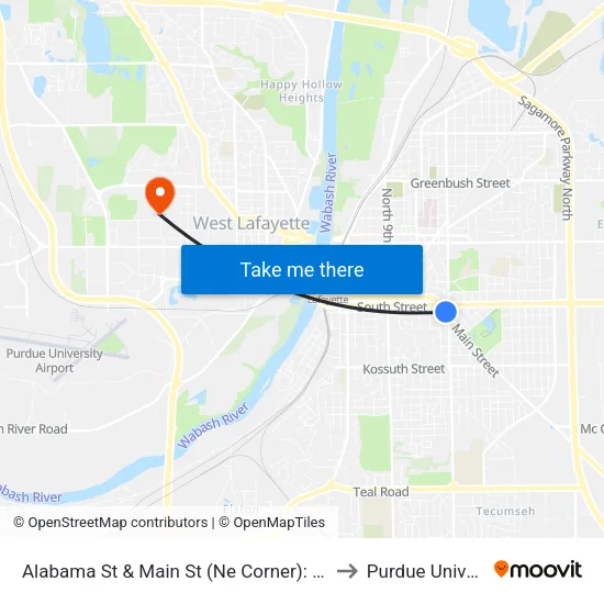 Alabama St & Main St (Ne Corner): Bus391ne to Purdue University map
