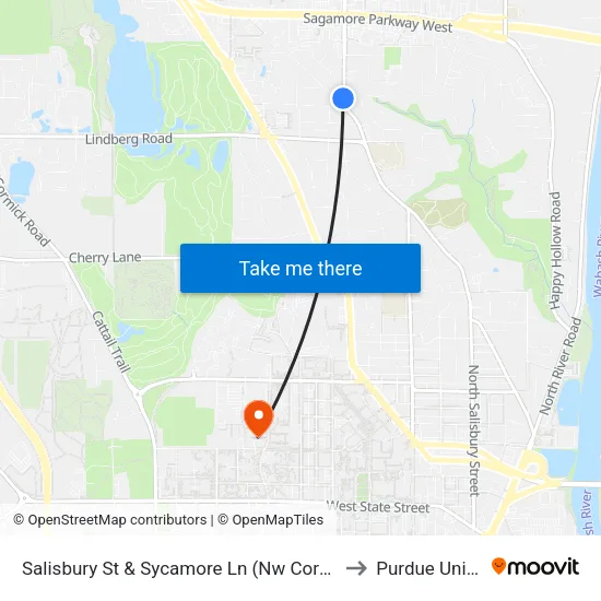 Salisbury St & Sycamore Ln (Nw Corner): Bus633nw to Purdue University map