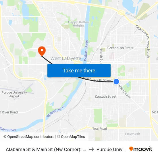 Alabama St & Main St (Nw Corner): Bus391nw to Purdue University map