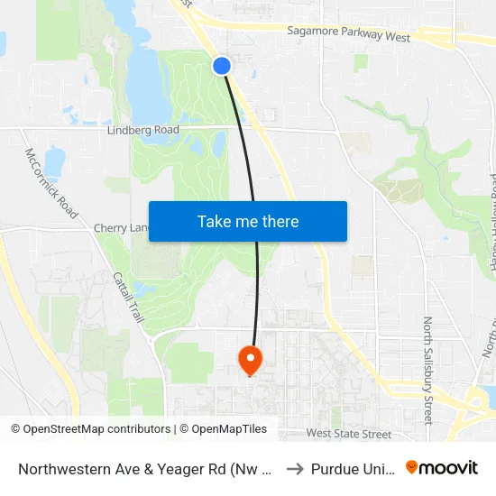 Northwestern Ave & Yeager Rd (Nw Corner): Bus161 to Purdue University map