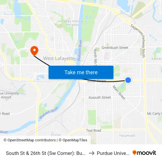 South St & 26th St (Sw Corner): Bus694sw to Purdue University map