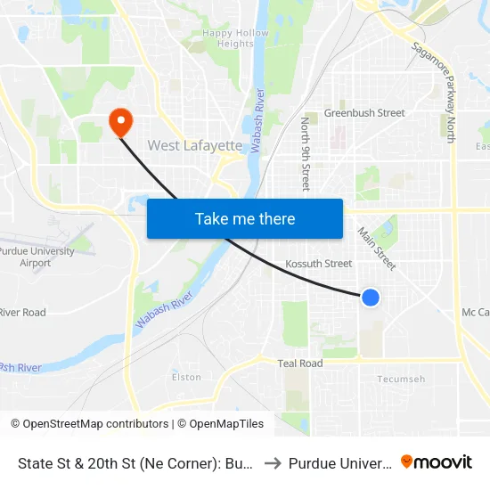 State St & 20th St (Ne Corner): Bus726n to Purdue University map
