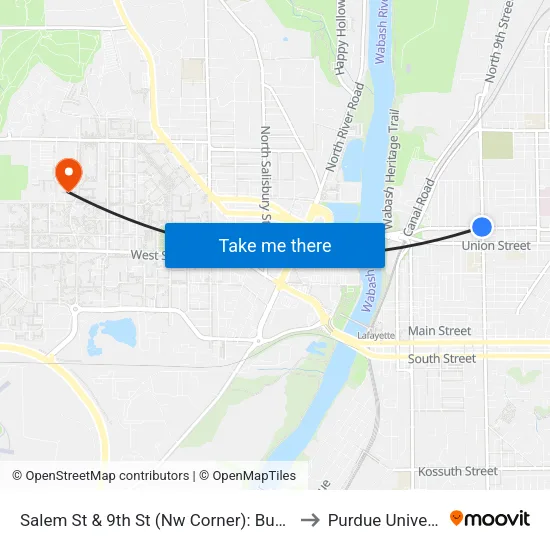 Salem St & 9th St (Nw Corner): Bus380nw to Purdue University map