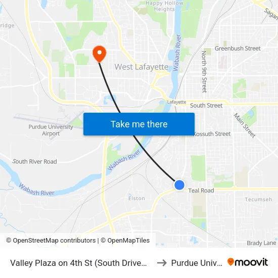 Valley Plaza on 4th St (South Driveway): Bus910 to Purdue University map