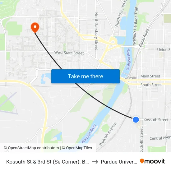 Kossuth St & 3rd St (Se Corner): Bus310 to Purdue University map