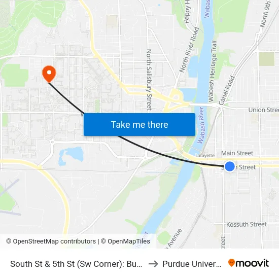 South St & 5th St (Sw Corner): Bus329 to Purdue University map