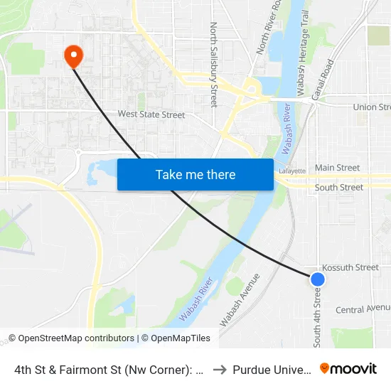 4th St & Fairmont St (Nw Corner): Bus240 to Purdue University map