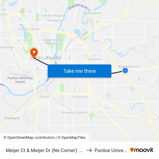 Meijer Ct & Meijer Dr (Ne Corner): Bus299 to Purdue University map
