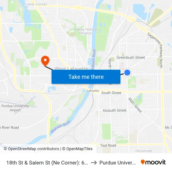18th St & Salem St (Ne Corner): 6049 to Purdue University map