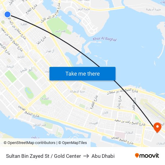 Sultan Bin Zayed St / Gold Center to Abu Dhabi map